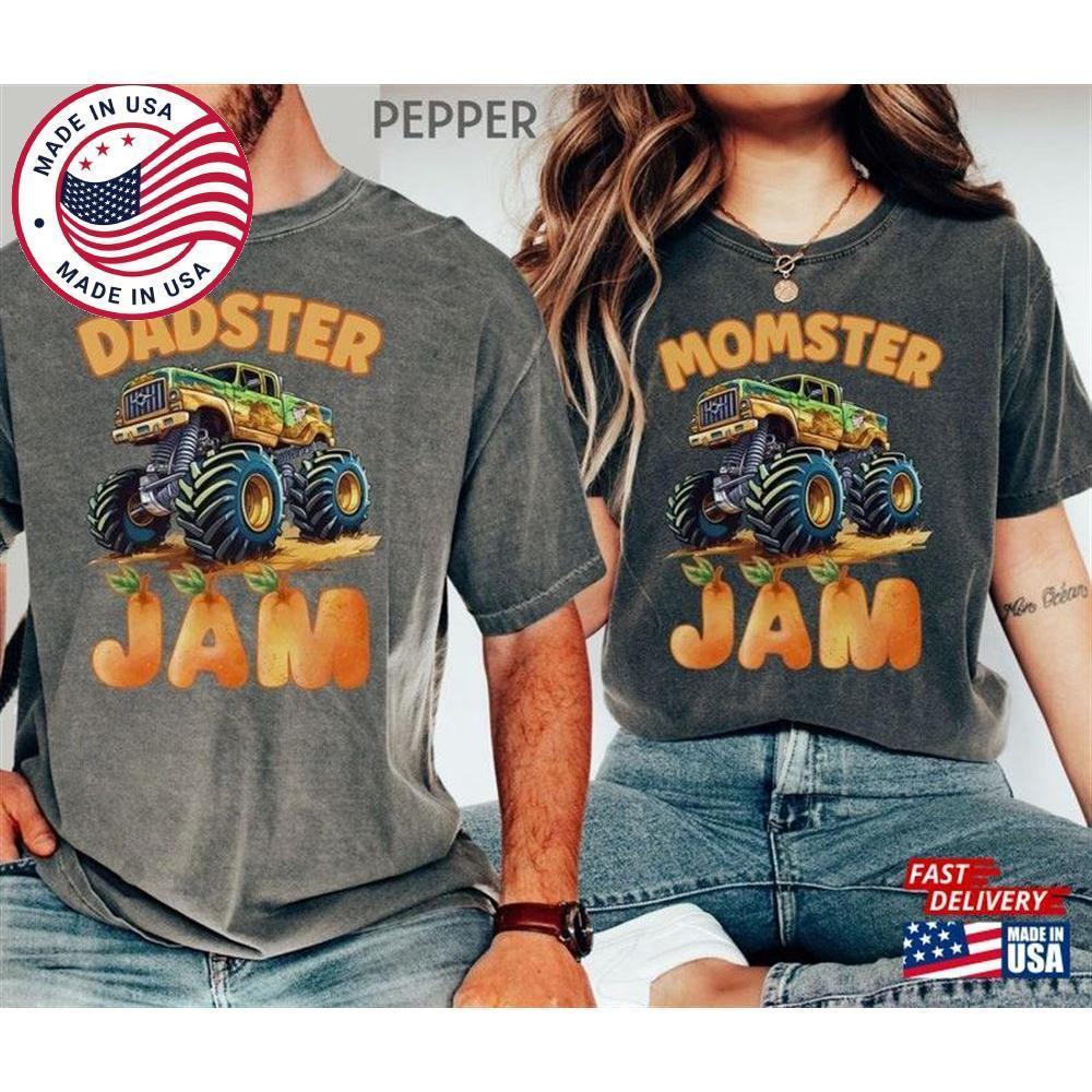 Comfort Colors Monster Truck Jam Birthday Party Shirt Boy Mama Dad Momster